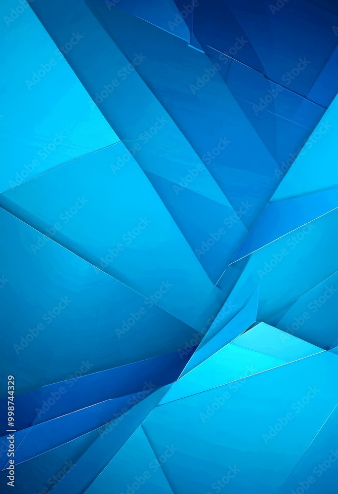 Fototapete a geometric pattern composed of intersecting blue triangles, creating a sense of depth and complexity The precise arrangement of the triangles and their varying sizes and