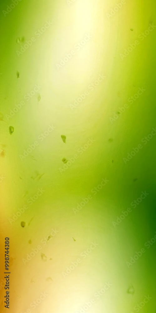Poster a blurred, abstract background with a gradient of green and yellow colors, resembling a water drople