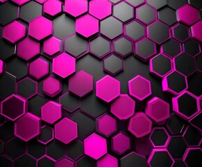a repeating pattern of hexagonal shapes in shades of pink and black, creating a visually striking and abstract design