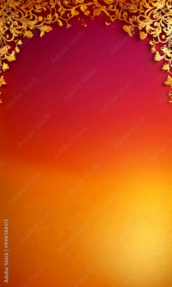 Leinwandbilder a gradient background transitioning from a deep red at the top to a warm orange at the bottom, with 