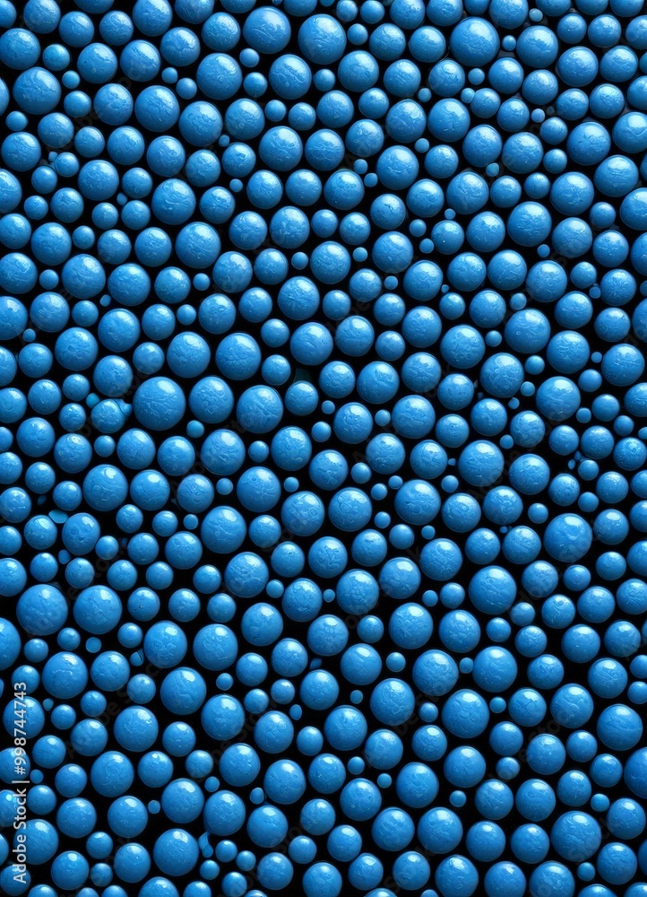Aufkleber A close-up view textured surface composed of numerous small blue spheres arranged in a random pattern, creating a visually striking and abstract design