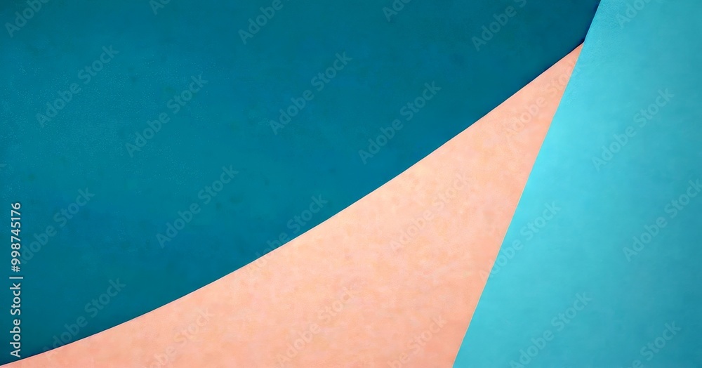 Poster abstract geometric composition featuring overlapping light blue and light pink triangles on a light 