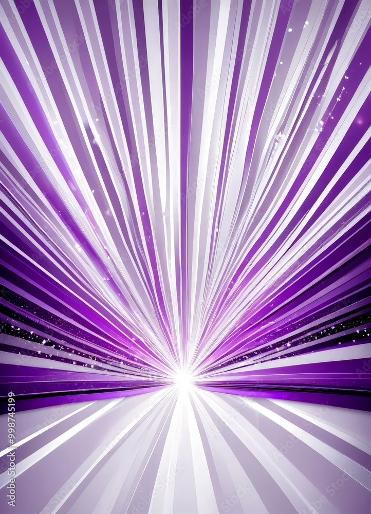 Poster a vibrant abstract background with purple and white stripes radiating outwards, creating a sense of 