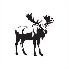 deer silhouette vector illustration, 