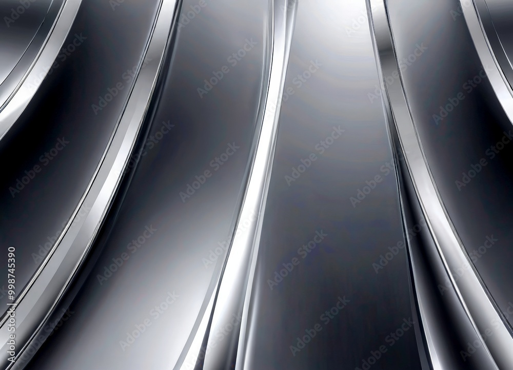 Poster a repeating pattern of curved lines in varying shades of gray, creating a sense of depth and movement