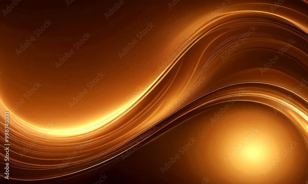 Poster a striking abstract design with a gradient of warm colors, predominantly brown and orange, creating a sense of depth and movement The design is composed of curved lines