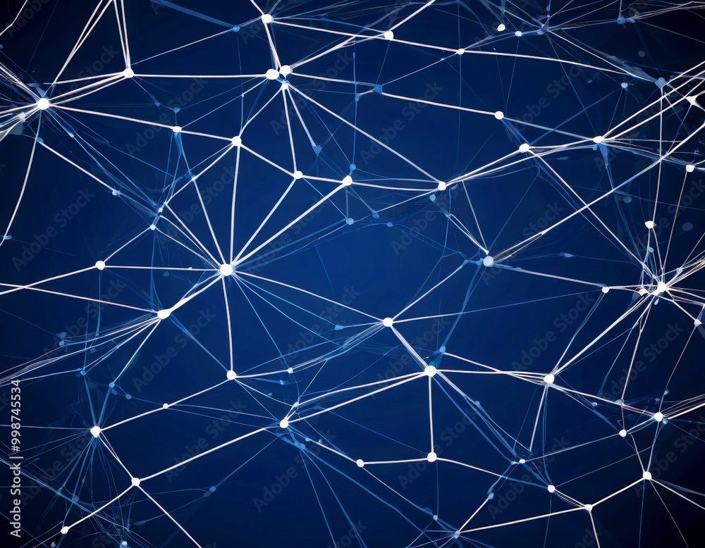 Aufkleber a complex network of interconnected lines and dots, resembling a digital or technological network The lines and dots are arranged in a grid-like pattern,