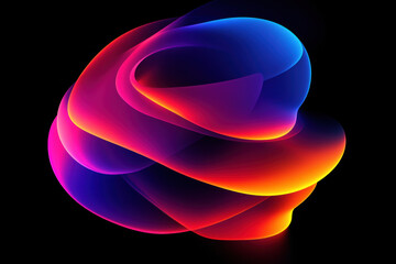 Minimalist Art with Bright Colored Curves