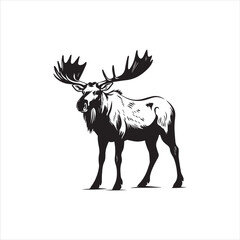 deer silhouette vector illustration, 
