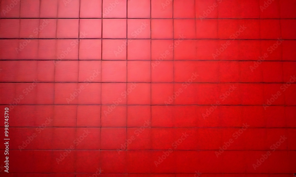 Poster A grid of red squares, varying in size, creates a vibrant and textured background.