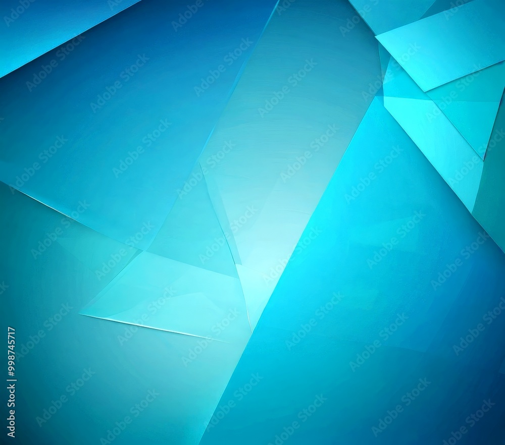 Aufkleber a vibrant abstract composition of overlapping triangular shapes in various shades of blue, creating a dynamic and visually striking pattern.