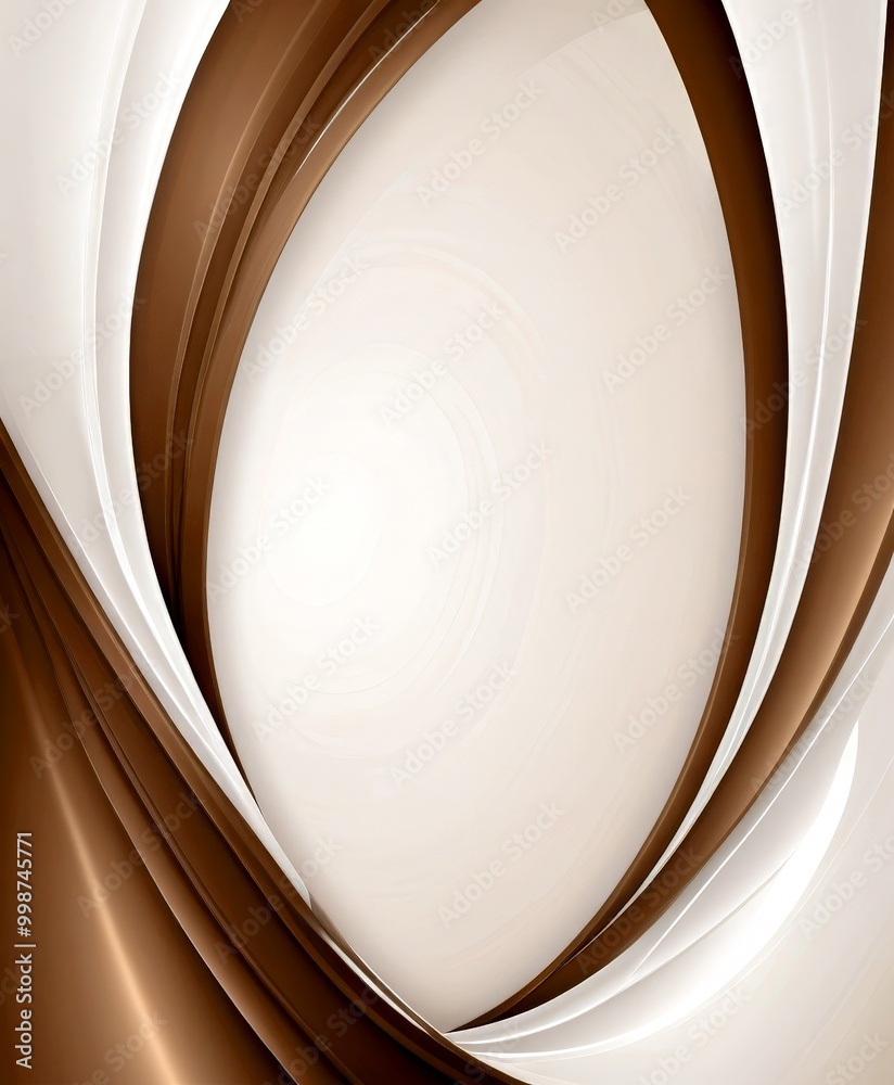 Fototapete abstract background with brown and white curved lines, creating a sense of movement and depth