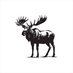 deer silhouette vector illustration, 