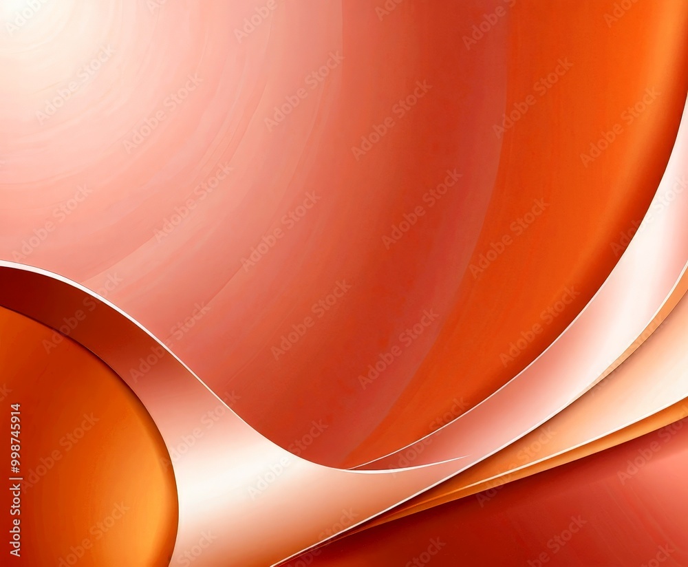 Aufkleber a vibrant abstract composition of overlapping curved lines in shades of orange and pink, creating a dynamic and visually striking pattern