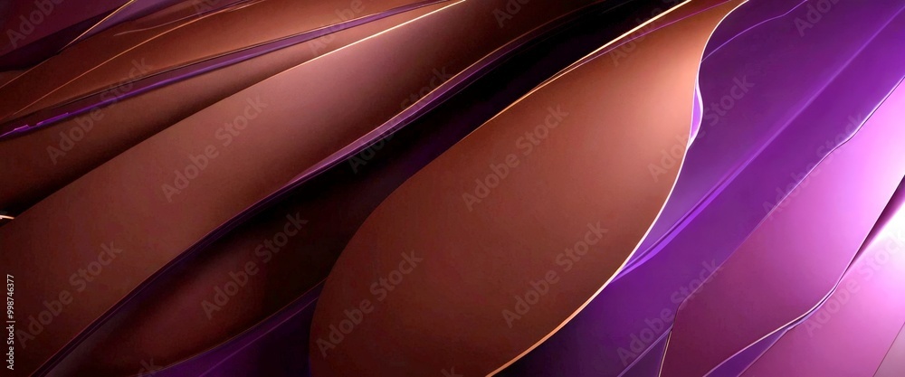 Poster a close-up view of abstract, curved lines in shades of brown and purple, creating a dynamic and visually striking composition