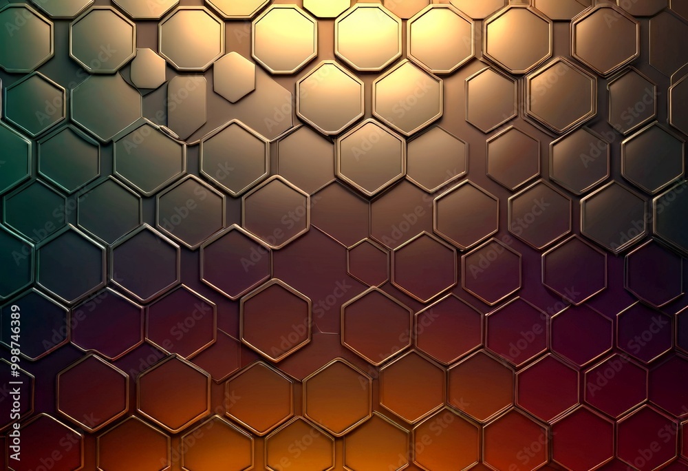 Aufkleber a repeating pattern of hexagonal shapes in various shades of brown, ranging from light to dark, creating a visually striking and textured background