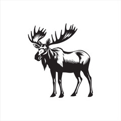 deer silhouette vector illustration, 