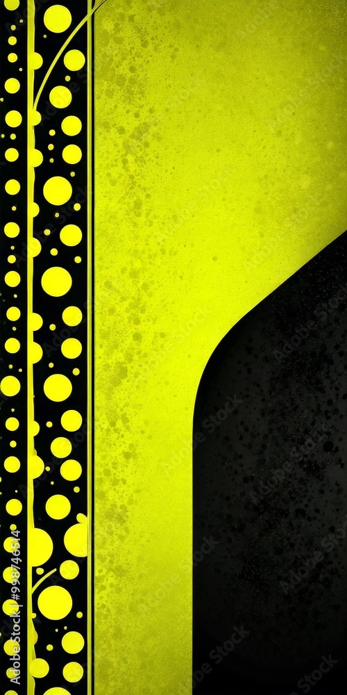 Fototapete a striking abstract composition with a black and yellow color scheme the left side of dominated by a