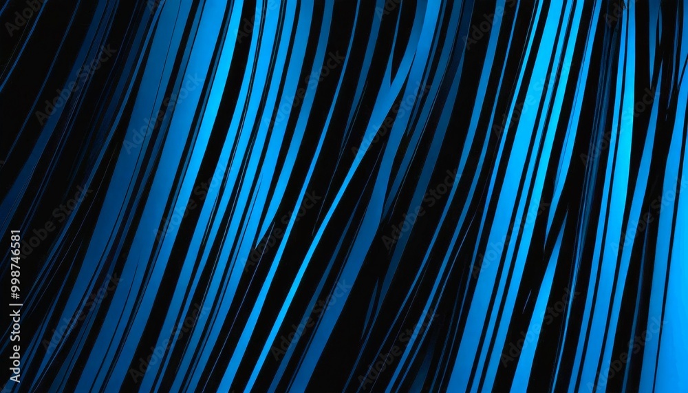 Poster a striking abstract pattern of diagonal blue lines, creating a sense of movement and dynamism The lines are arranged in a diagonal pattern, with some lines appearing closer