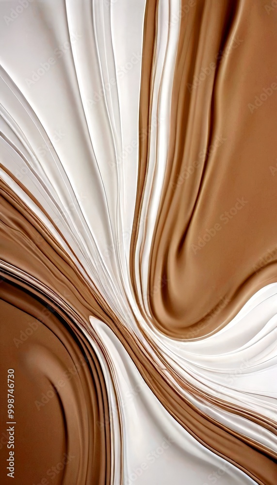 Aufkleber Abstract image featuring a swirling pattern of brown and white lines and curves, creating a sense of movement and depth.