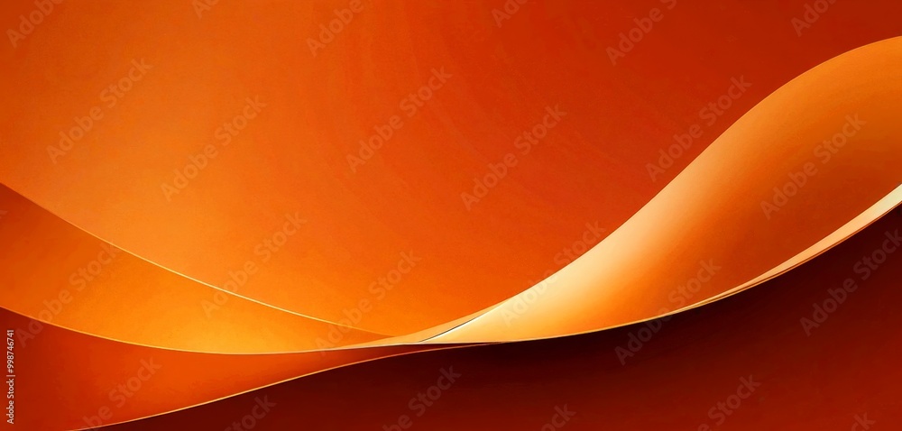 Fototapete a vibrant abstract composition of orange and red hues, with a gradient effect transitioning from warm to cool tones The curved lines and overlapping shapes create a sense