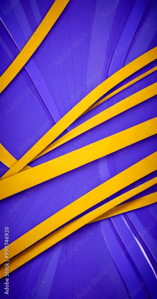 Aufkleber a vibrant abstract composition with intersecting yellow and purple lines, creating a dynamic and vis