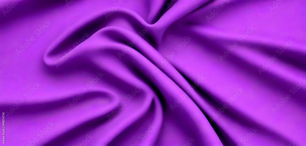 Aufkleber a close-up view purple fabric with a smooth, flowing texture The fabric appears to be made of satin or a similar silky material, and the folds and creases create a sense