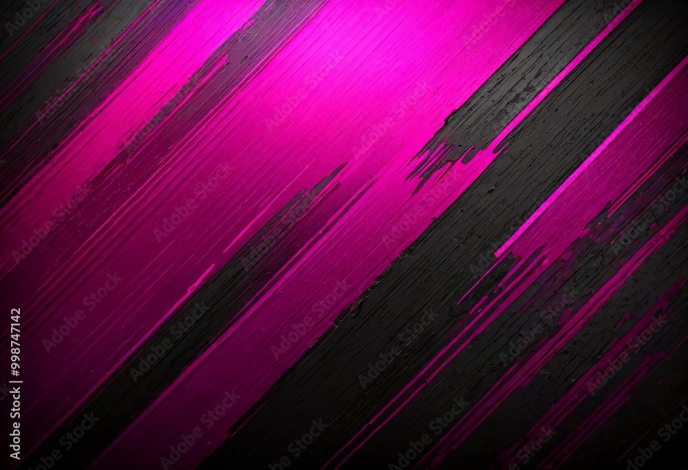 Poster a diagonal pattern of vertical lines in varying shades of pink and black, creating a dynamic and visually striking composition