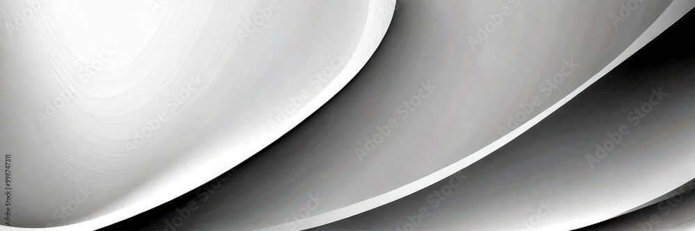 Aufkleber Abstract white and gray wave-like pattern on a white background