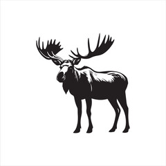 deer silhouette vector illustration, 