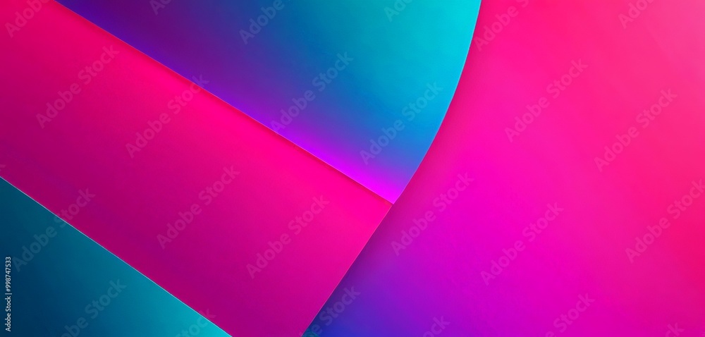 Leinwandbilder a vibrant abstract composition of overlapping curved lines in shades of pink and blue, creating a dynamic and visually striking pattern