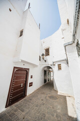 narrow street in the old city of Tetouan Morocco