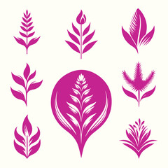 Obraz premium Creative Flower outline Set Design.