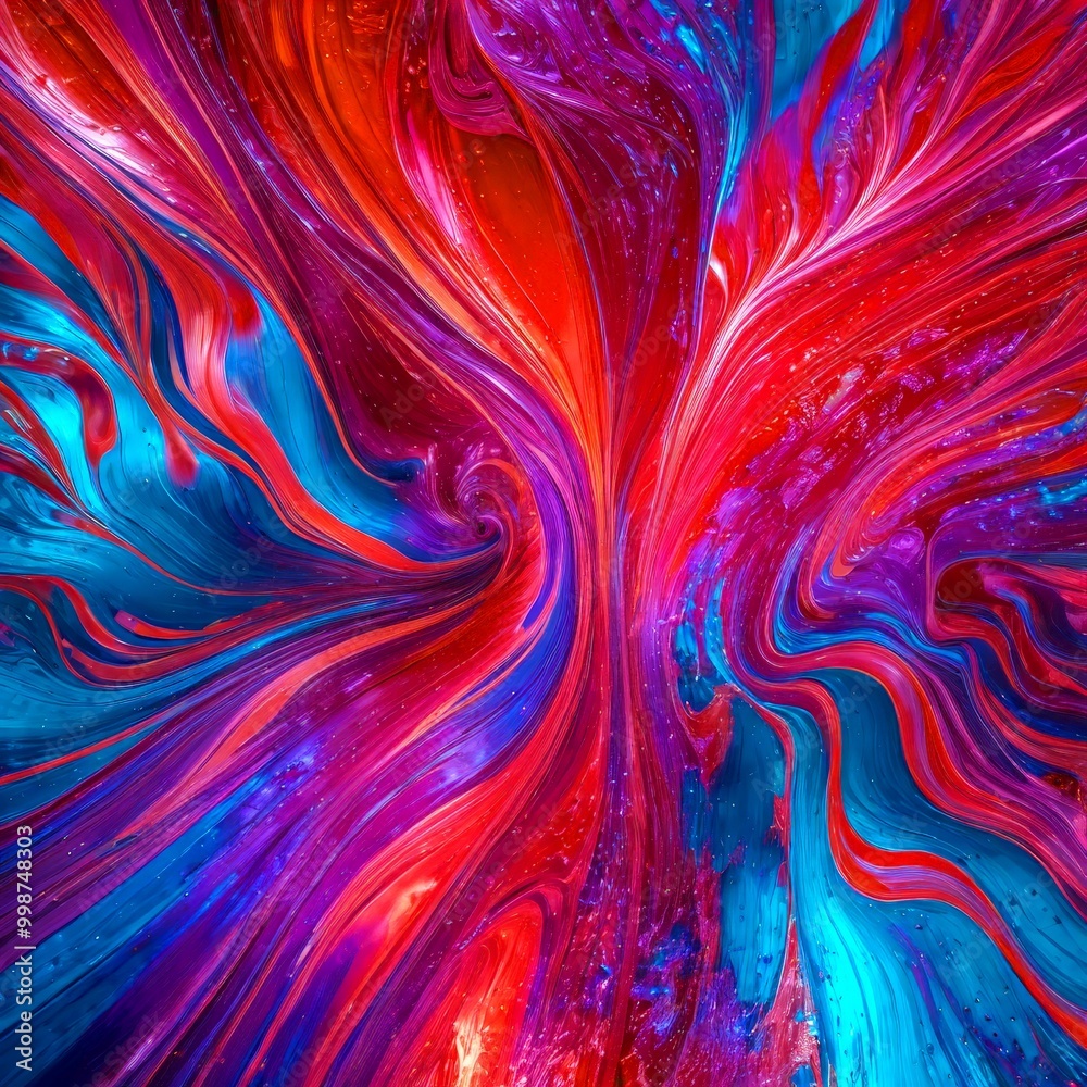 Fototapete a vibrant abstract pattern with swirling, multicolored lines and shapes, creating a dynamic and visually striking composition