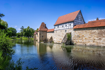 Medieval city wall of the historic town Weissenburg