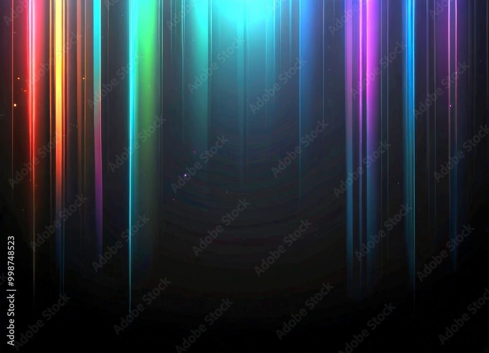 Aufkleber a vertical arrangement of colorful vertical stripes, creating a vibrant and dynamic visual effect The colors of the stripes range from red to purple, with a gradient