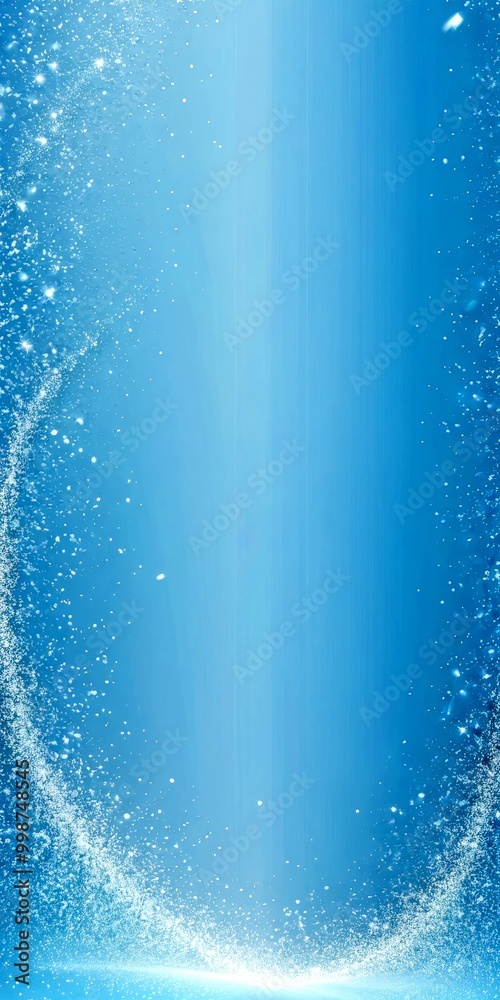 Fototapete a serene, blue-toned background with a subtle gradient effect, creating a sense of depth and tranquility The right side of adorned with a delicate, wispy pattern
