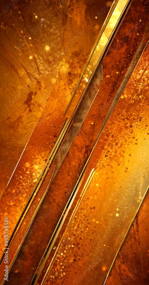 Leinwandbilder a striking abstract composition of intersecting diagonal lines in varying shades of brown and gold, creating a dynamic and visually captivating pattern