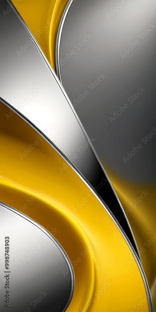 Poster a striking abstract composition of curved lines in varying shades of yellow and black, creating a dynamic and visually captivating pattern