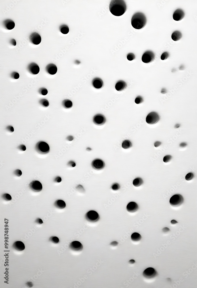 Poster A close-up view textured surface with numerous small holes or perforations, creating a visually striking pattern