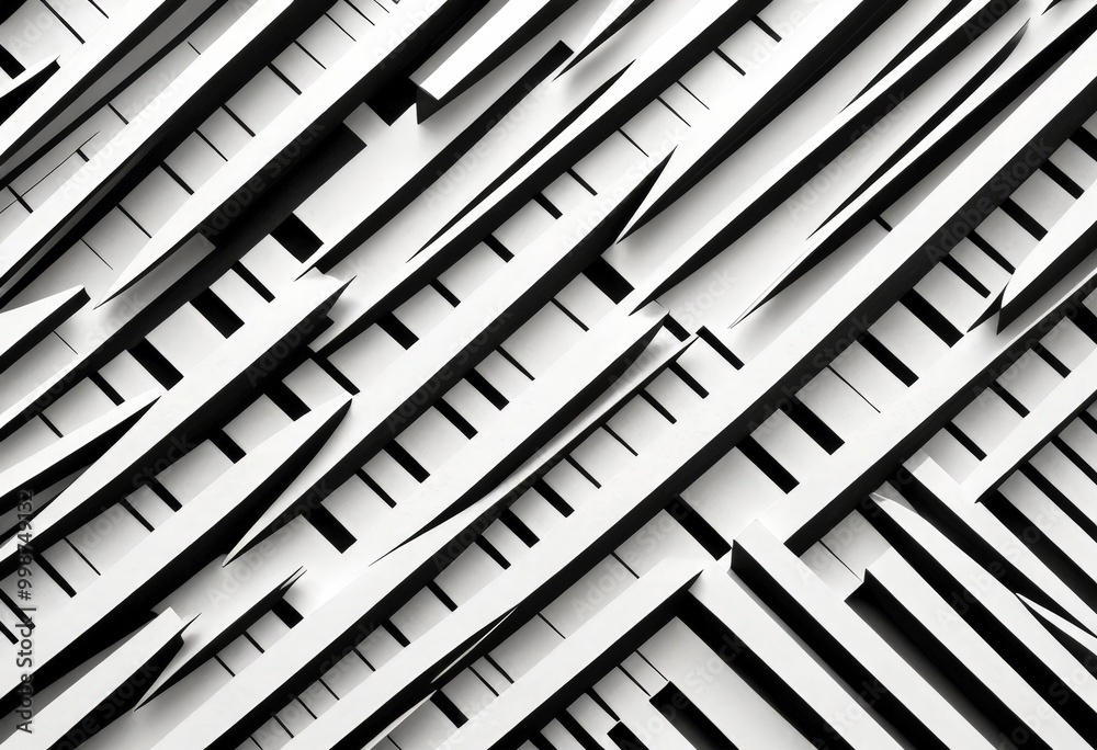 Aufkleber a close-up view building facade with a repeating pattern of diagonal lines and rectangular shapes, creating a visually striking and geometric design