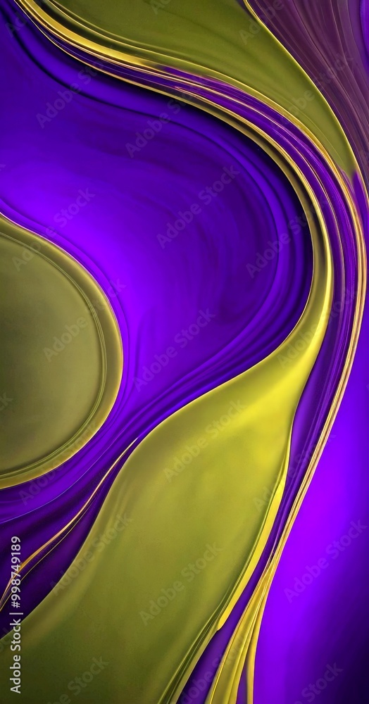 Leinwandbilder a vibrant abstract composition with a gradient of purple and gold colors the central focus is a curv