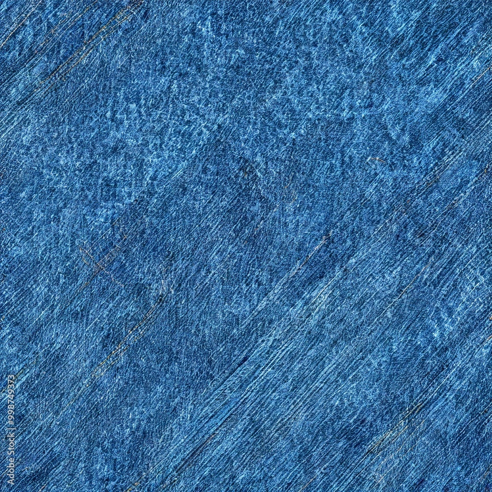 Poster a close-up view textured blue surface, possibly a fabric or a material with a rough, woven pattern The surface appears to be slightly tilted, creating a sense of depth