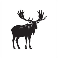 deer silhouette vector illustration, 