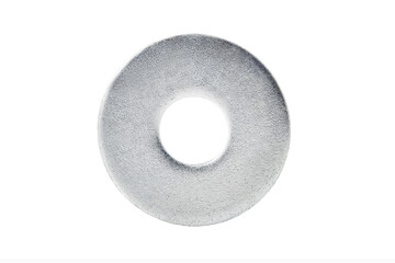 metal round washer, isolated on white background with clipping path