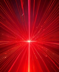 a vibrant red laser beam radiating outwards from a central point, creating a striking visual effect