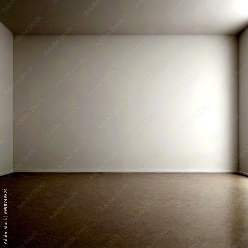 Poster an empty room with a white wall and a gray floor