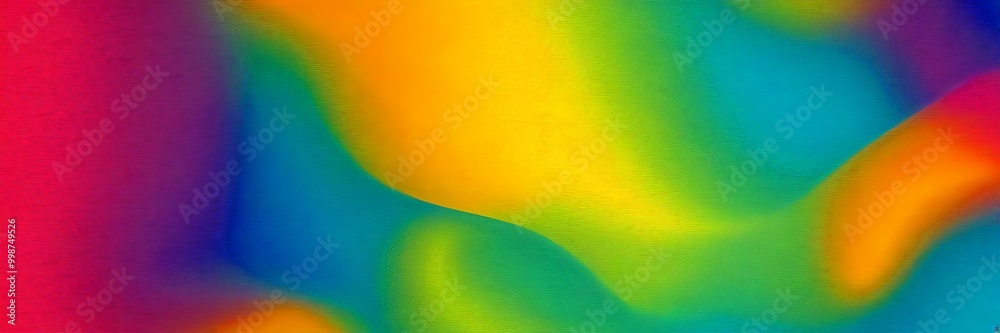 Poster a vibrant abstract background with a gradient of colors, transitioning from pink to blue, yellow, and green The colors are blurred, creating a sense of movement and fluidity
