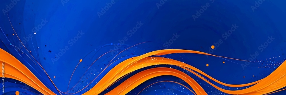 Aufkleber a vibrant abstract design with orange and blue lines and shapes, creating a dynamic and energetic visual effect