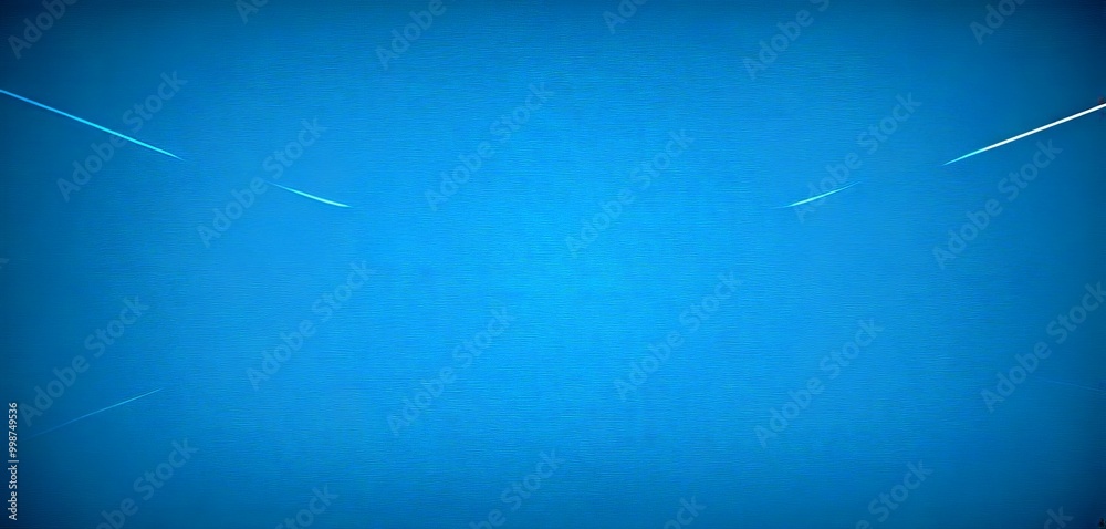 Poster a blue sky with two white contrails or streaks of light, possibly representing aircraft, positioned 